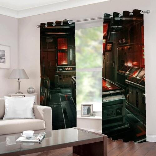 Modern High tech Kitchen ordering table Curtains For Living room Bedroom Sunshade Blackout Drapes Sets 2 Panels With Hooks