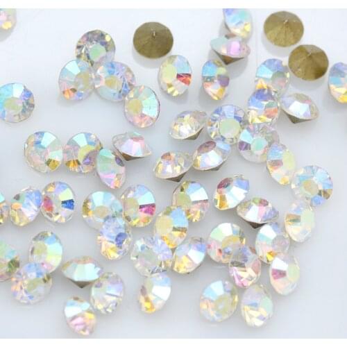 SS1-SS47 sparkly Gems stone Round Pointed back ab crystal rhinestones diamante strass glass diamond Nail art Decorations jewelry