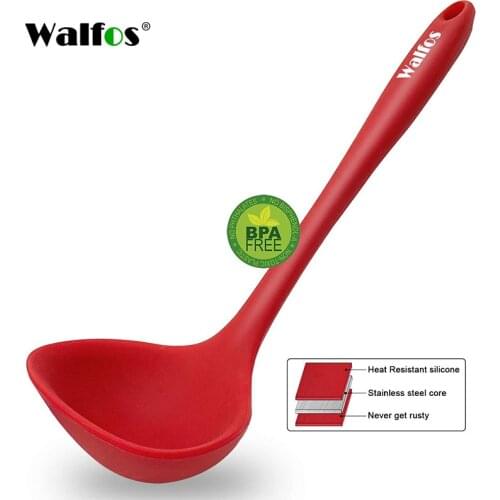 WALFOS Cake Butter Spatula Silicone Spoon Mixing Spoon Long-Handled Cooking Utensils Tableware Kitchen Soup Spoons Mixer Cooking