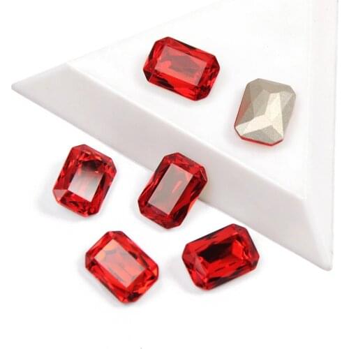 YANRUO 4627 Top Fancy Rhinestone Octagon Shape Lt. Siam Color Rhinestone Glass Diamond Design DIY Nail Art Decoration