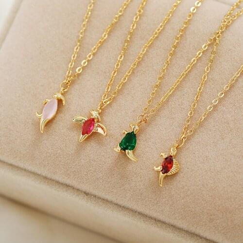 Ins Hot Sale Delicate Zirconia Dinosaur Pendant&necklaces for Women Charm Choker Chain Necklaces
