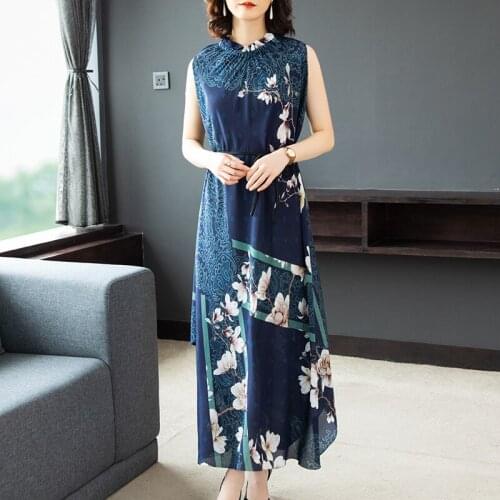 2020 Special Offer Dress Women Vadim Zanzea The New Female Sleeveless For Mulberry Fashion Printing Big Yards Of Pure Dress