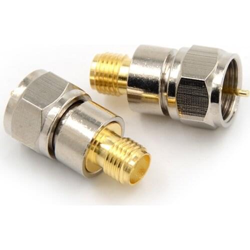 1-3PCS F Male To SMA Female Jack Adapter F Type Male Plug To SMA Female Jack Straight RF Coaxial Adapter Connector