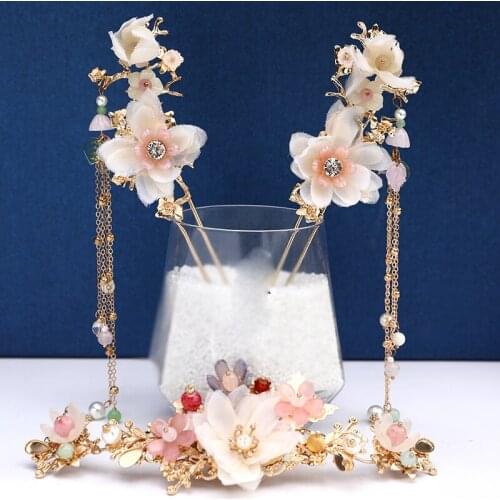 1 set Handmade Classical Hair Decor Tassel Step Shake Hair Clip Hair Stick Ear Hook Suit Hairpin Hanfu Cosplay Prop Women Girl