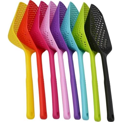 1pc Large Scoop Colander Heat Resistant Nylon Strainer Scoop Kitchen Cooking Tool Drain Veggies Plastic No-stick Water Scoop