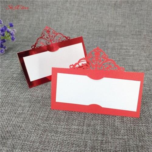 10/50/100pcs Laser Cut Paper Place Card / Wedding Name Cards / Wedding Invitations For Customized Wedding Decoration Favor 5z