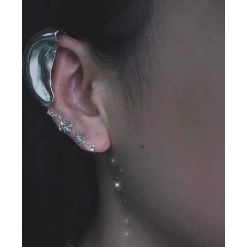 2021 Vintage France Leaf Ear Cuff for Women Punk Ear Shape Clip Earrings Hiphop Jewelry Female Geometric Brincos Goth Bijoux