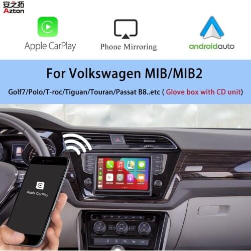 AZTON Car Radio Apple Carplay Android Auto for VW Golf7 Polo T-Roc T-cross Tiguan Passat B8 MIB/MIB2 Backup Camera Interface