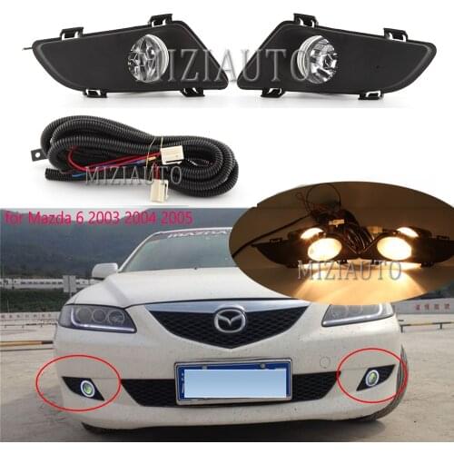 Car fog lights for Mazda 6 2003 2004 2005 headlight fog ligh tcovers headlights fog Lamp Grilles Grille Wiring switch Kits frame