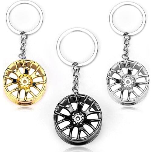 Mini Wheel Hub Key Chain Alloy Keychain Accessories Pendant Key Ring Charms Keychains for Ladies