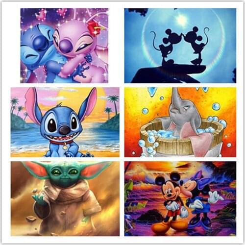 Disney Diamond Painting Diy Round Full Diamond Embroidery Kit Landscape Home Decoration Crafts