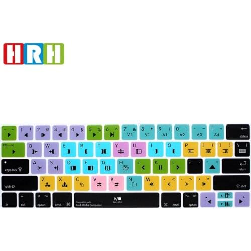 HRH Avid Media Composer Function Hotkey Silicone Keyboard Cover SKin for Macbook Pro13 15Touch Bar A1706/A1707/A1989/A1990/A2159