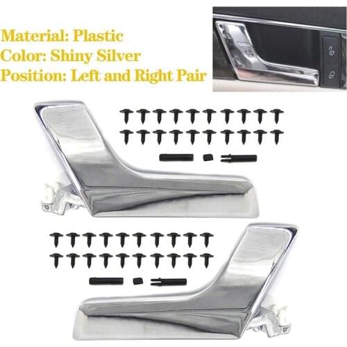 Interior Door Handle Repair Kit Left and Right for Mercedes-Benz X204 GLK-Class W204 C-Class Plastic Bright Silver