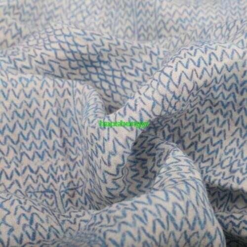 Classical Chinese style autumn and winter retro handmade linen printed clothing fabric