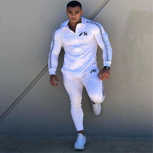 Autumn new mens hoodie suit mens sportswear sportswear jogging suit mens suit casual fashion suit mens gym fitness sweatshir