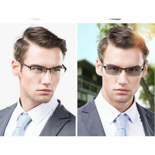 Optical Color Changing Glasses Mens Alloy Quality Glasses Chameleon Glasses Mens Driving Anti-glare Goggles UV400 with Box NX