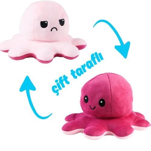 Oli Mood Octopus Purple / pink Double Sided Plush Toy for Girls and Boys Plush Toy Free Shipping Smiley And sad Plush Face