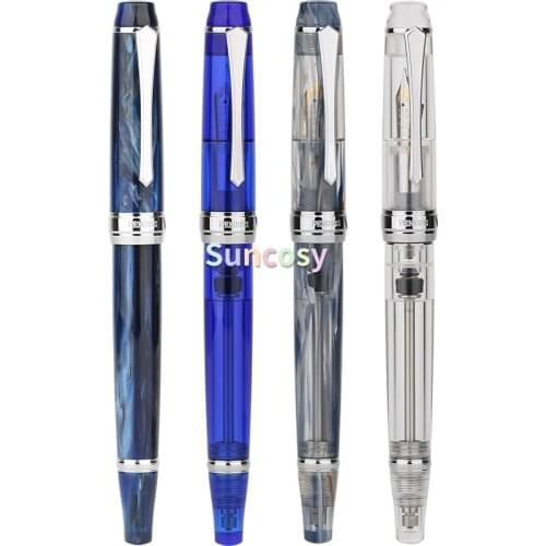 Penbbs 456 Quality Resin Transparent Negative Pressure Fountain Pen,EF/F/M Nib, Vacuum Filling Student Writing Gift Pen
