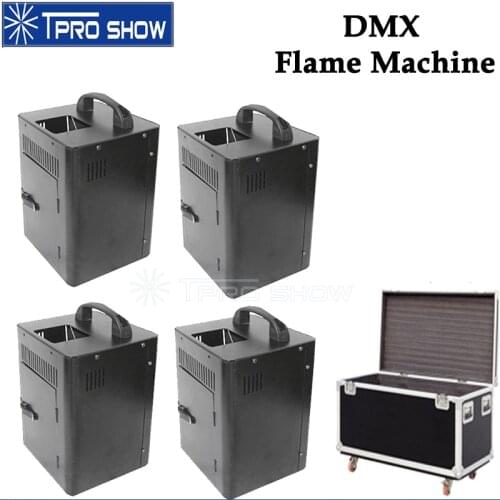 4Pcs Fire Machine Stage Flame Projector Pyro Effect Dmx Control Spray Flame Fire Works For Live Show DJ Disco Flight Case Option