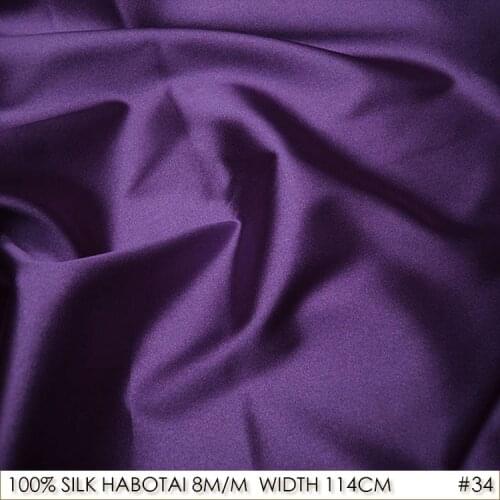 CISULI SILK HABOTAI 114cm width 8momme/100% Silk Fabric Batik Painting DIY Patchwork Cloth Fabric Purple NO 34