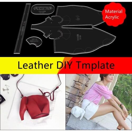 Elephant Shoulder Bags Acrylic Version Diagonal Pack Mold DIY Drawing Template Handmade Cardboard