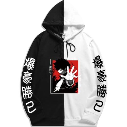 New Japan Summer Anime My Hero Academia print Patchwork Thin Hoodie Hoodies Harajuku Streetwear Men Sweatshirt The Sharingan