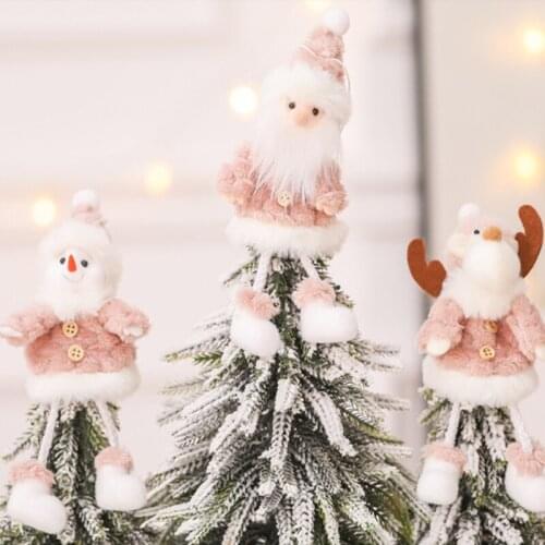 Christmas Tree Ornament Xmas Hanging Pendant Plush Dolls Christmas Home Holiday Decoration New Years gift For Children Hot