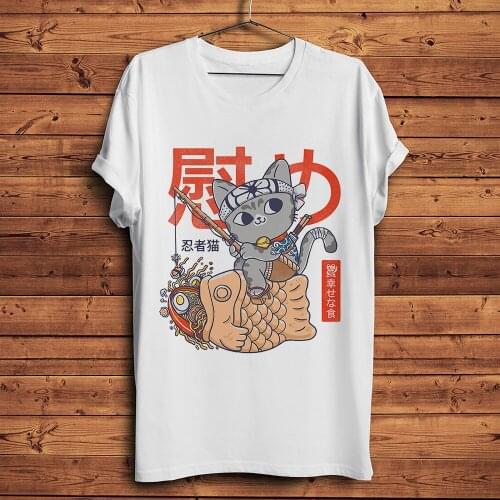 Japanese tai Taiyaki anime funny tshirt men summer new white short sleeve casual homme t shirt unisex manga streetwear tee