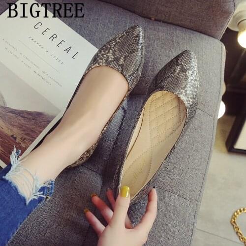 Black Flats Snake Leather Shoes Women Plus Size Shoes For Women Spring Shoes Women Fashion Zapatos Comodos De Mujer Buty Damskie