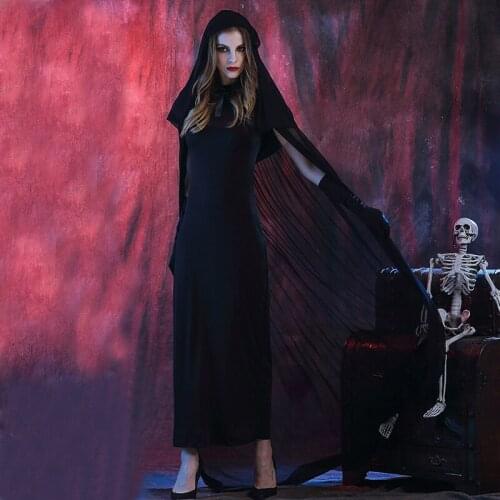 Ladies The Zombie Bride Horror Halloween Fancy Cloak Dress Costume Horror Black Female Ghost Party Outfit Cosplay
