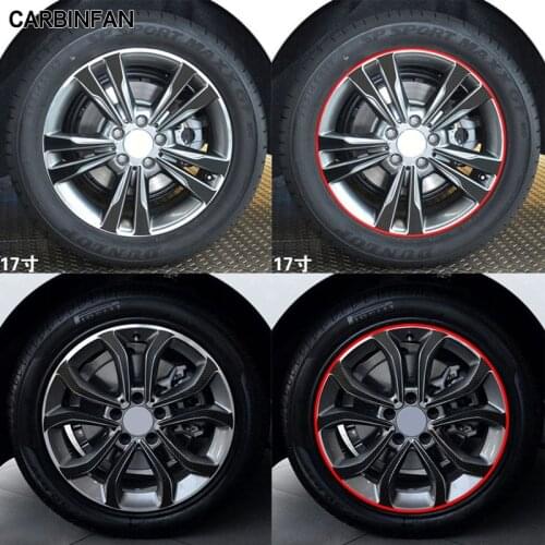 17 inch Carbon Fiber Wheel Rim Sticker Wheel Hub Waterproof sticker For Mercedes-Benz C180 C200 C260 2015-2019