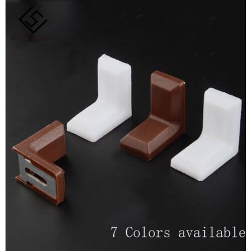 20pcs Furniture Fitting Mini Corner Bracket 90 Degree Angle Code L-shaped Repair Fastener With Dust Cover Hardware Connector