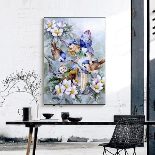 5D Diamond Mosaic Bird 3D DIY Diamond Painting Flowers Full Drill Square Butterfly Fairy Home Decor Picture Of Rhinestone TY330