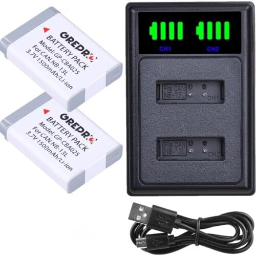 NB 13L NB-13L Battery + Dual Charger for Canon PowerShot SX720 HS, SX730 HS, SX740 SX620,G7X Mark II, G1x mark III, G9X Mark2