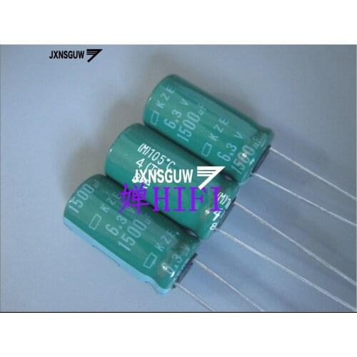 20PCS NIPPON KZE 6.3V1500UF 10X20MM NCC Aluminum electrolytic capacitor 1500UF/6.3V CHEMI-CON 105 degrees 1500uF 6.3V