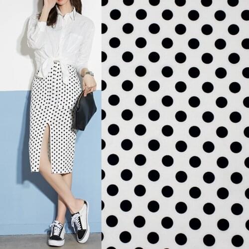 Black Spots On White Cotton Fabric For Dress Tissus Au MÈTre Telas Algodon Estampadas Sewing Ткань Для Шитья Vestidos Tissu Tela