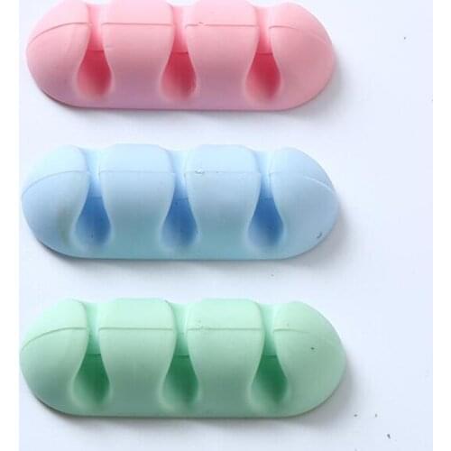 Cable Holder Protector Management Organizer Finishing Desktop Plug Long strip Silicone Wire Retention Clips Power Cord Winder