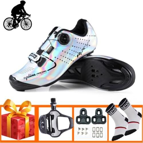 Road Flat Shoes Men Women Unisex Sapatilha Ciclismo Self-locking Bicicleta Triatlon Breathable Ultra-light Riding Bike Sneakers