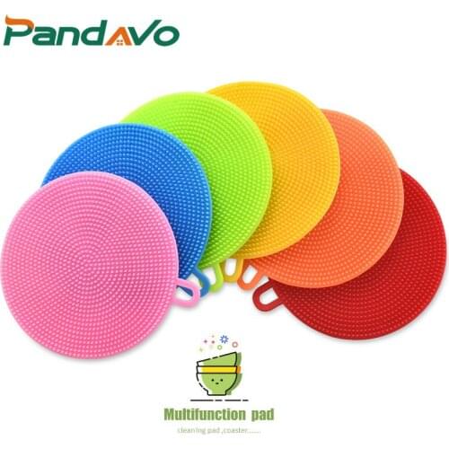 Kitchen Accessories Silicone Cleaning Brush Dishwashing Sponge Multi-functional Fruit Vegetable Cutlery Kitchenware Brushes Tool