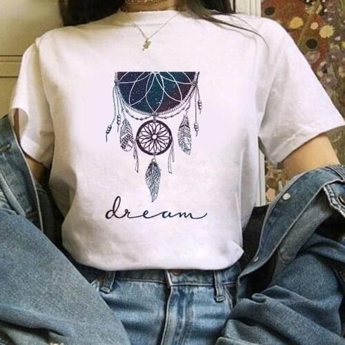 Womens t-shirt beautiful flower t-shirt Dreamcatcher T-shirt Harajuku graphic top Kawaii streetwear short sleeve female