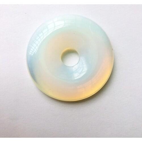 Wholesale 1pcs Oplite Stone Pendant Bead 50mm Round Donut Pendant beads Round Gem Stone Pendant for necklace,10mm Hole