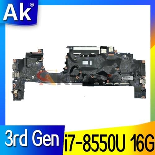 Original Laptop Lenovo ThinkPad X1 Yoga 3nd Gen I7-8550U 16GB Motherboard FRU 01YN202