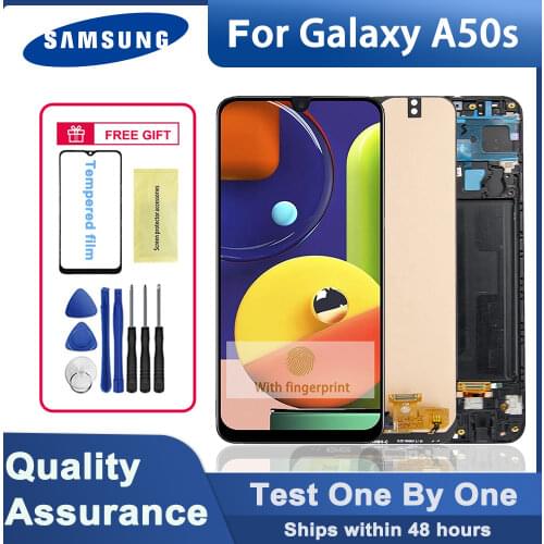 Original 6.4'' Super AMOLED LCD Display for Samsung Galaxy A50s A507 SM-A507FN/DS A507F LCD Screen Touch Digitizer Assembly