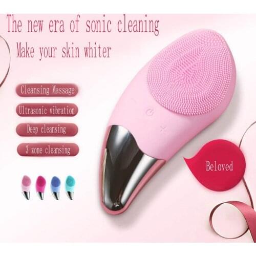 Rechargeable Silica Gel Facial Brush Electric Face Washing Instrument Inductor Mini Waterproof Ultrasonic Facial Deep Pore Clean