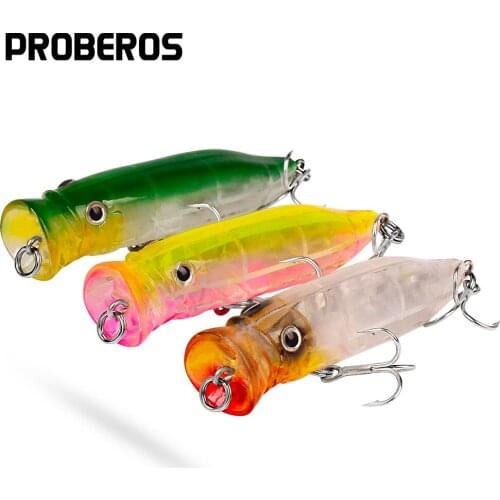 PROBEROS 5PCS Topwater Popper 7cm-9g Long Casting Fishing Lures Floating Wobblers Artificial Hard Baits Sea Tuna GT Pesca Isca