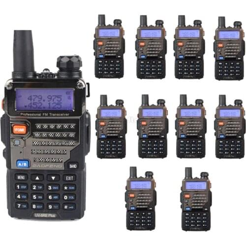 10pcs BAOFENG UV-5RE Plus Walkie Talkie two way radio Dual band 5W 128CH UHF VHF pofung UV 5RE Plus UV-5R Handheld FM Ham Radio