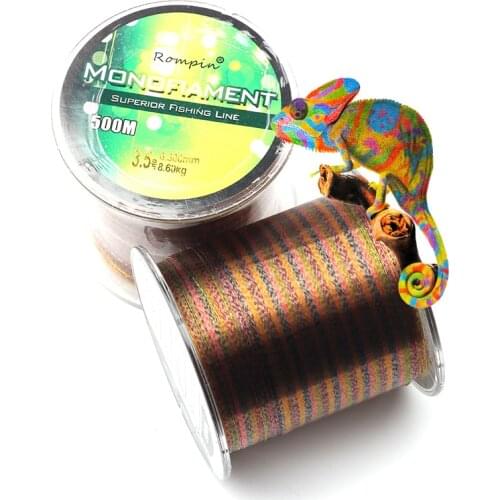 Rompin 500M MultiColor Nylon fishing lines Invisible Spot Speckle Monofilament Fly Fishing Thread Line Carp Fishing Accessories