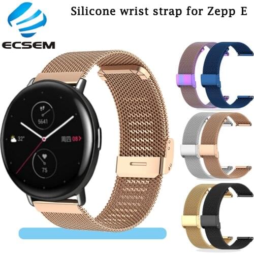 Wrist strap for ZEPP E smart watch accessories replacement metal wristband loop for amazfit GTS2 BIP U/BIP S bracelet adjustable