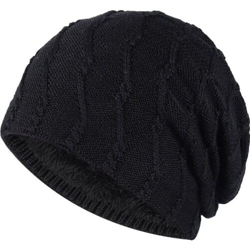 Plus Velvet Mens Winter Hat Fashion Knitted Caps For Men Warm Beanies Skullies New Unisex Adult Hat Thick Beanie Wool Gorros