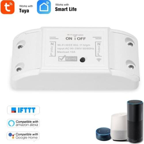 Switches Tuya WiFi Smart Switch 10A/2200W Wireless Remote Switch Timer APP Control Smart Home For Amazon Alexa Google Home